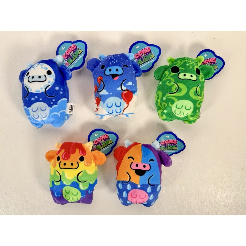 Cows vs Aliens Plush - Lot of 6 – Colorful Cute Kawaii Cow Toys – New w/ Tags